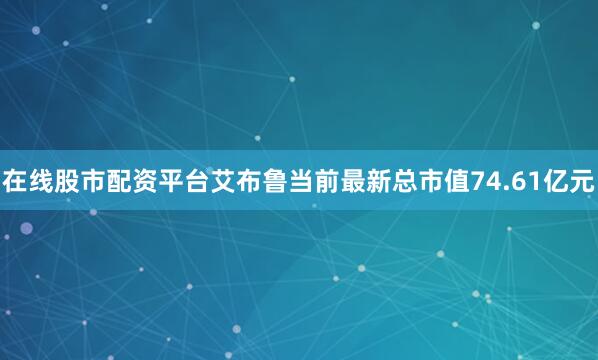 在线股市配资平台艾布鲁当前最新总市值74.61亿元
